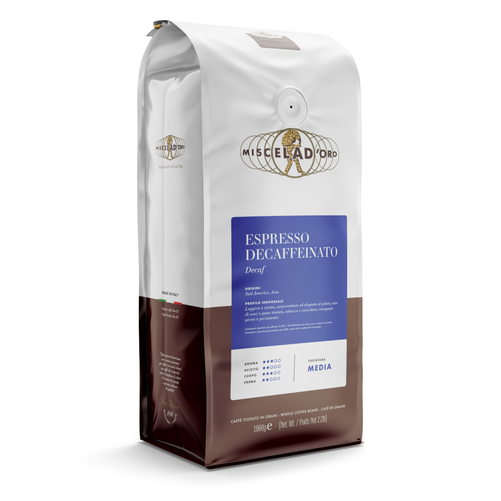 Decaffeinato Decaf Espresso Beans [2.2 lb/1kg] Miscela d'Oro USA