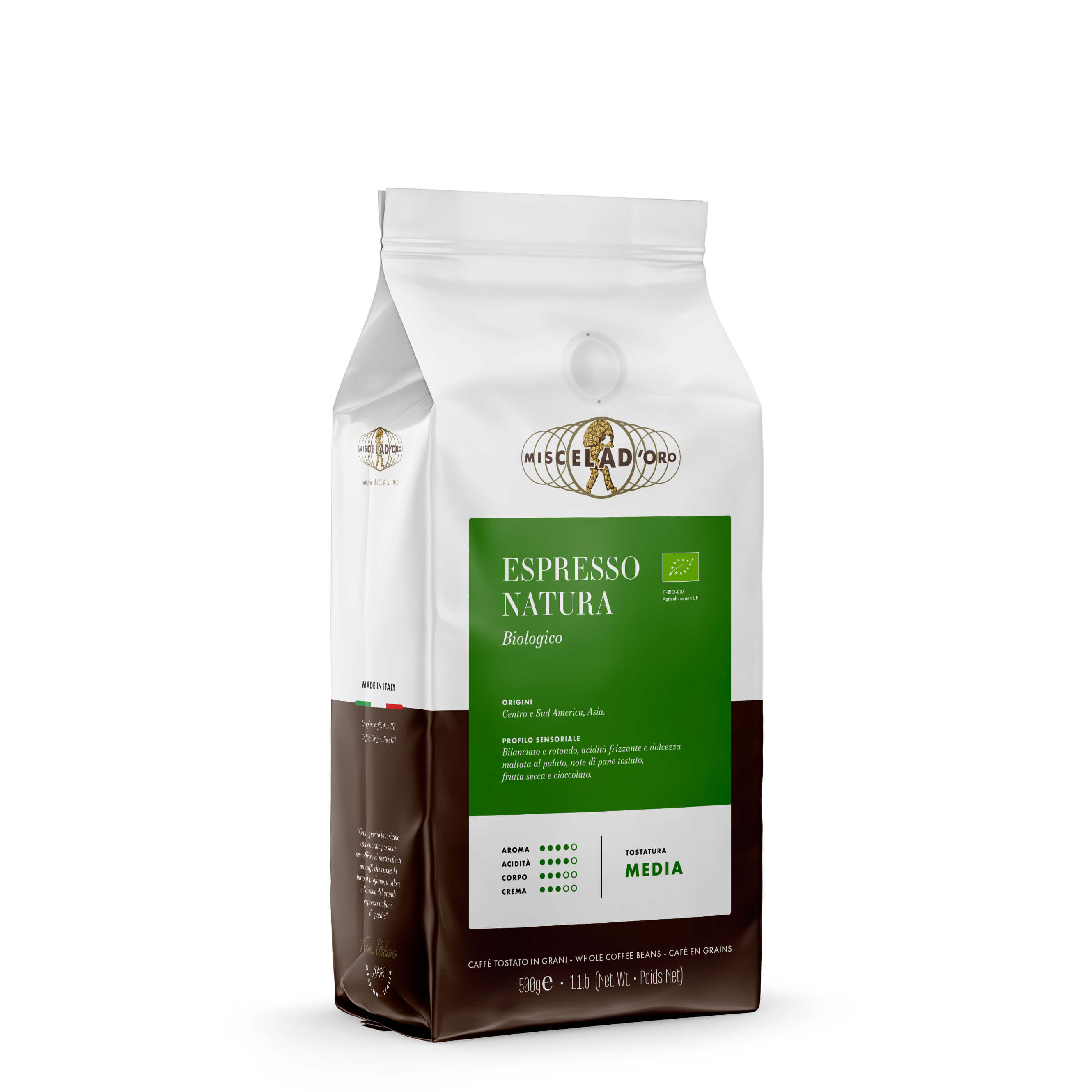 Natura Organic Espresso Beans lb/500g] Miscela d'Oro USA