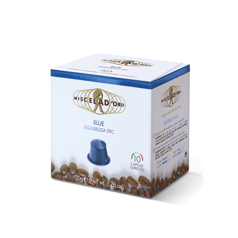 Miscela D oro Blue Decaf Nespresso Compatible Coffee Capsules 10 Pcs